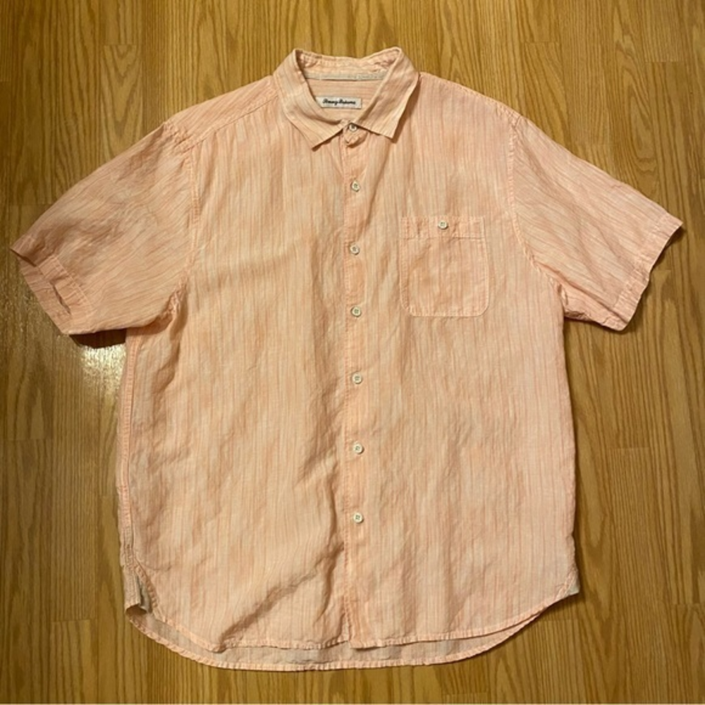 Tommy Bahama‎ Linen Blend Striped Button Down Shirt